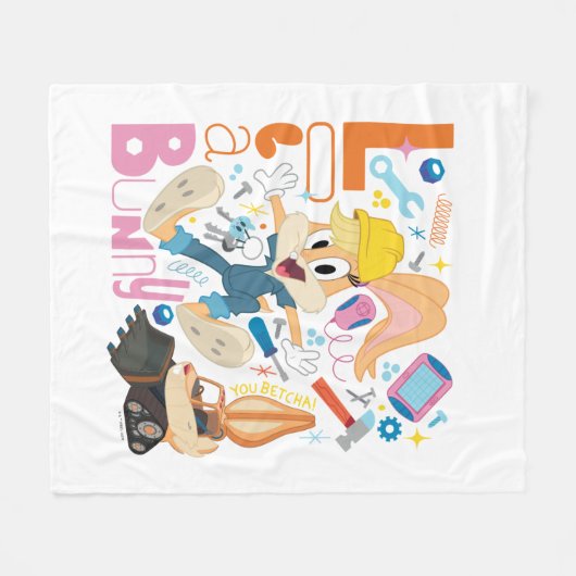 BUGS BUNNY BUILDERS™| Lola Bunny Work Tools フリースブランケット (正面(横))