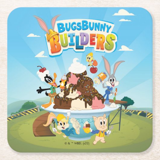 BUGS BUNNY BUILDERS™| Looney Builders Ice Cream スクエアペーパーコースター (正面)