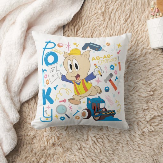 BUGS BUNNY BUILDERS™| Porky Pig Work Tools クッション (ブランケット)