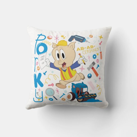 BUGS BUNNY BUILDERS™| Porky Pig Work Tools クッション (裏面)