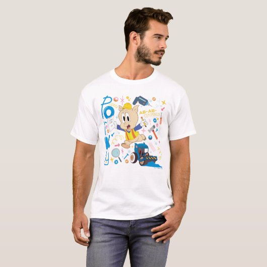 BUGS BUNNY BUILDERS™| Porky Pig Work Tools Tシャツ (正面フル)