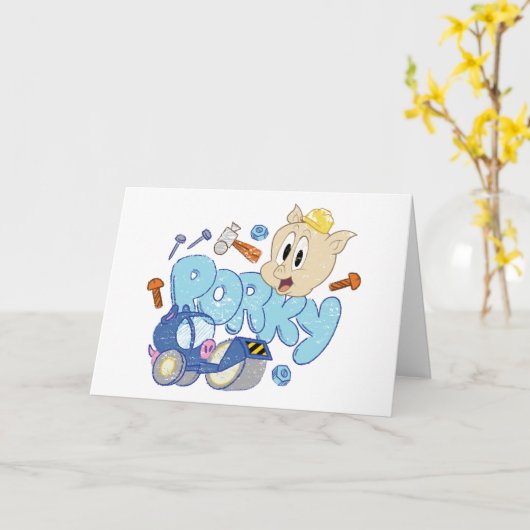 BUGS BUNNY BUILDERS™| Porky Sketch Art カード (黄色い花)