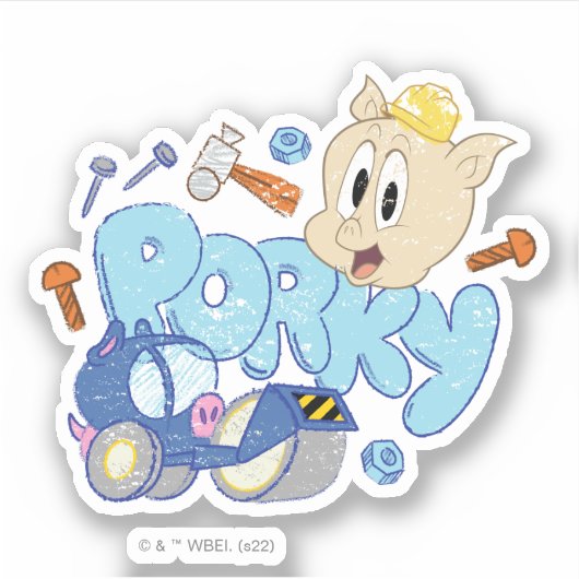 BUGS BUNNY BUILDERS™| Porky Sketch Art シール (正面)