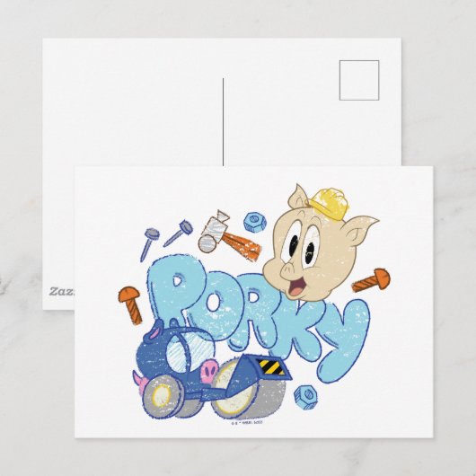 BUGS BUNNY BUILDERS™| Porky Sketch Art ポストカード (正面/裏面)