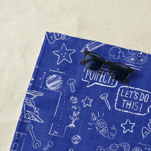 BUGS BUNNY BUILDERS™| Sketch Blueprint Pattern ビーチタオル (インサイチュ)