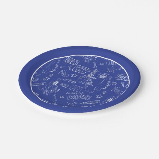 BUGS BUNNY BUILDERS™| Sketch Blueprint Pattern ペーパープレート (アングル)