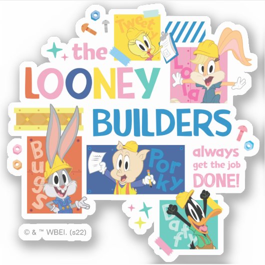 BUGS BUNNY BUILDERS™| The Looney Builders Collage シール (正面)