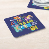 BUGS BUNNY BUILDERS™| The Looney Builders Collage スクエアペーパーコースター (アングル)