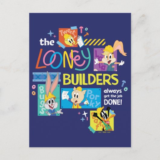 BUGS BUNNY BUILDERS™| The Looney Builders Collage ポストカード (正面)
