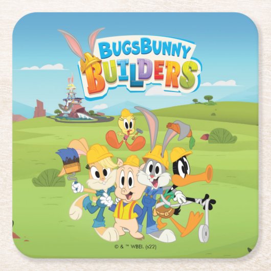 BUGS BUNNY BUILDERS™| The Looney Builders Group スクエアペーパーコースター (正面)