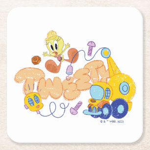BUGS BUNNY BUILDERS™ TWEETY™ スケッチアート スクエアペーパーコースター