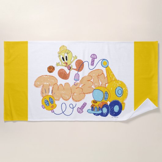 BUGS BUNNY BUILDERS™| TWEETY™スケッチアート ビーチタオル (正面)