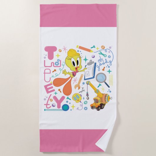 BUGS BUNNY BUILDERS™| TWEETY™ 作業道具 ビーチタオル (正面)
