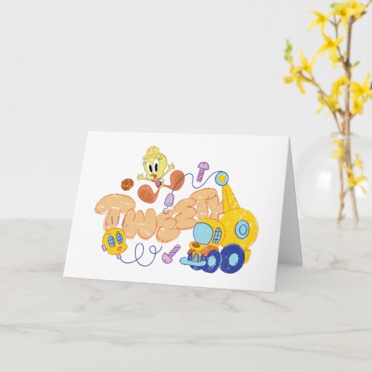 BUGS BUNNY BUILDERS™| TWEETY™ Sketch Art カード (黄色い花)
