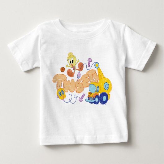 BUGS BUNNY BUILDERS™| TWEETY™ Sketch Art ベビーTシャツ (正面)