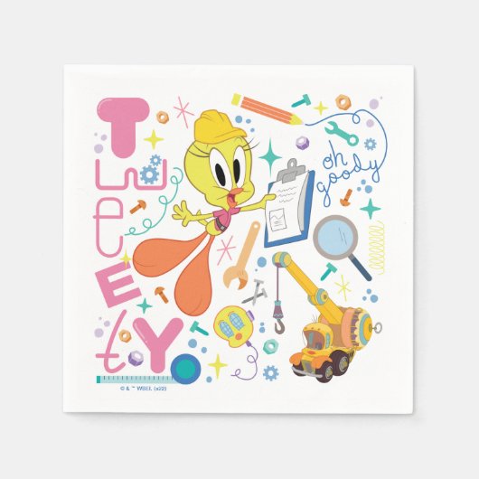BUGS BUNNY BUILDERS™| TWEETY™ Work Tools スタンダードカクテルナプキン (正面)