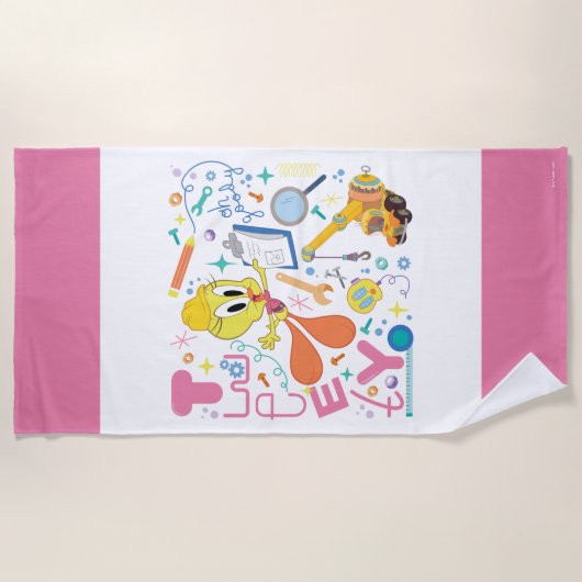 BUGS BUNNY BUILDERS™| TWEETY™ Work Tools ビーチタオル (正面)