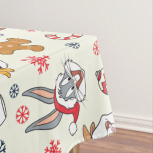 BUGS BUNNY™、DAFFY DUCK™ & ローラのクリスマスパターン テーブルクロス