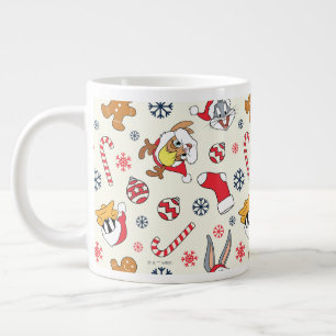 BUGS BUNNY™、DAFFY DUCK™ & ローラ・クリスマスパターン ジャンボコーヒーマグカップ