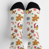 BUGS BUNNY™、DAFFY DUCK™ & ローラ・クリスマスパターン ソックス (上部)