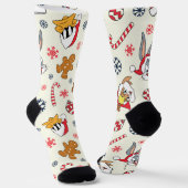 BUGS BUNNY™、DAFFY DUCK™ & ローラ・クリスマスパターン ソックス (傾斜あり)