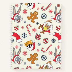 BUGS BUNNY™、DAFFY DUCK™ & ローラ・クリスマスパターン ノートブック