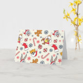 BUGS BUNNY™, DAFFY DUCK™ & Lola Christmas Pattern カード (黄色い花)