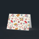 BUGS BUNNY™, DAFFY DUCK™ & Lola Christmas Pattern カード<br><div class="desc">Celebrate the season with a little Looney Tunes mischief! This festive all-over print features beloved characters like Bugs Bunny, Daffy Duck, and Lola dressed in cheerful Santa hats and surrounded by classic holiday icons including candy canes, gingerbread cookies, ornaments, and snowflakes. The playful tossed pattern pops against a light background,...</div>