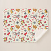 BUGS BUNNY™, DAFFY DUCK™ & Lola Christmas Pattern シェルパブランケット (正面(横))