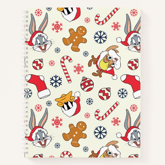 BUGS BUNNY™, DAFFY DUCK™ & Lola Christmas Pattern ノートブック (正面)