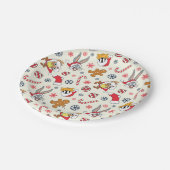 BUGS BUNNY™, DAFFY DUCK™ & Lola Christmas Pattern ペーパープレート (アングル)