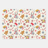 BUGS BUNNY™, DAFFY DUCK™ & Lola Christmas Pattern ラッピングペーパーシート (正面3)