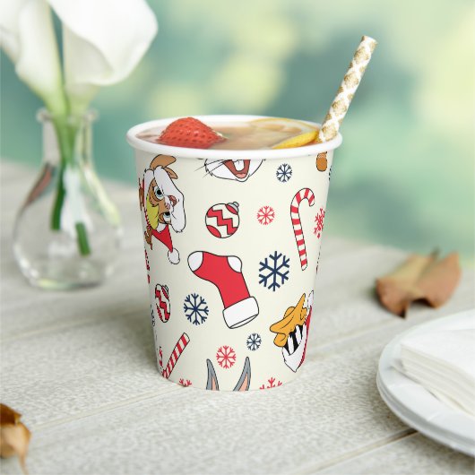 BUGS BUNNY™, DAFFY DUCK™ & Lola Christmas Pattern 紙コップ (インサイチュ)