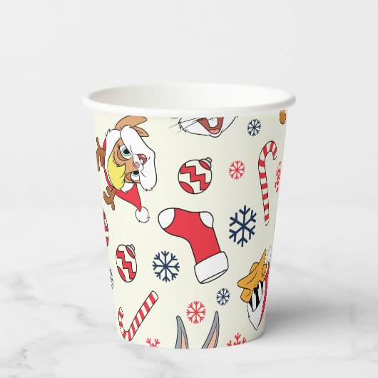 BUGS BUNNY™, DAFFY DUCK™ & Lola Christmas Pattern 紙コップ (裏面)