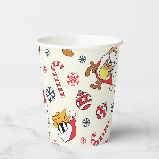 BUGS BUNNY™, DAFFY DUCK™ & Lola Christmas Pattern 紙コップ (左)