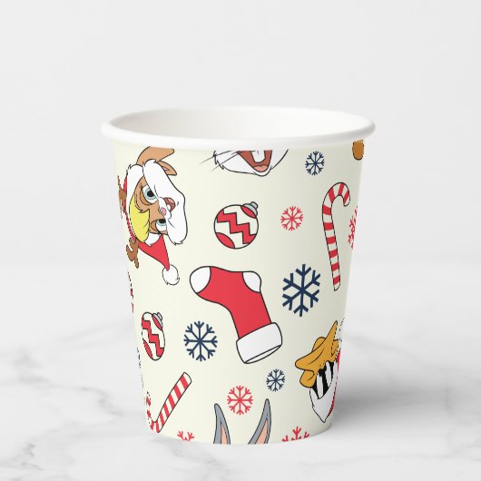 BUGS BUNNY™, DAFFY DUCK™ & Lola Christmas Pattern 紙コップ (正面)