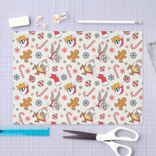 BUGS BUNNY™, DAFFY DUCK™ & Lola Christmas Pattern 薄葉紙 (クラフト)