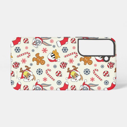BUGS BUNNY™, DAFFY DUCK™ & Lola Christmas Pattern Samsung Galaxyケース (裏面横)