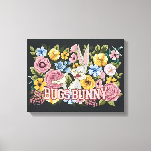 BUGS BUNNY™ Floral Embroidery Graphic キャンバスプリント (正面)