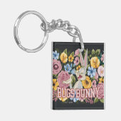 BUGS BUNNY™ Floral Embroidery Graphic キーホルダー (正面左)