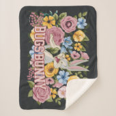 BUGS BUNNY™ Floral Embroidery Graphic シェルパブランケット (正面)