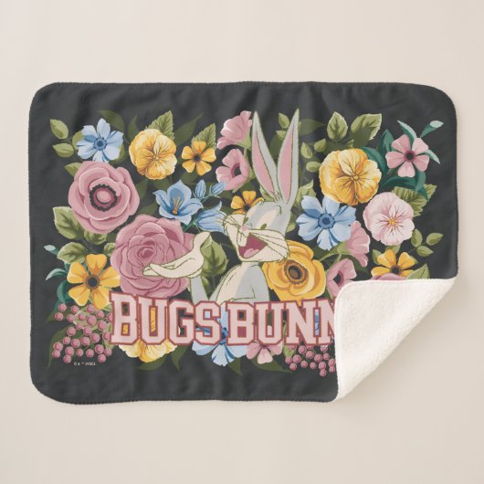 BUGS BUNNY™ Floral Embroidery Graphic シェルパブランケット (正面(横))