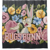 BUGS BUNNY™ Floral Embroidery Graphic シャワーカーテン (正面)