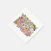 BUGS BUNNY™ Floral Embroidery Graphic スタンダードカクテルナプキン (角)