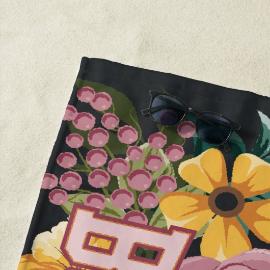 BUGS BUNNY™ Floral Embroidery Graphic ビーチタオル (インサイチュ)