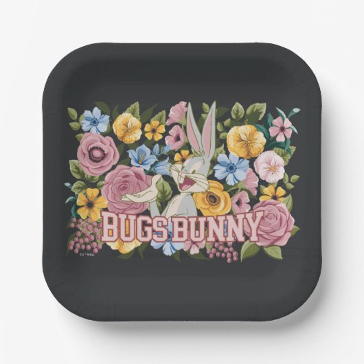 BUGS BUNNY™ Floral Embroidery Graphic ペーパープレート (正面)