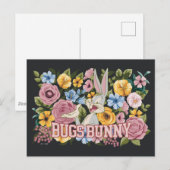 BUGS BUNNY™ Floral Embroidery Graphic ポストカード (正面/裏面)