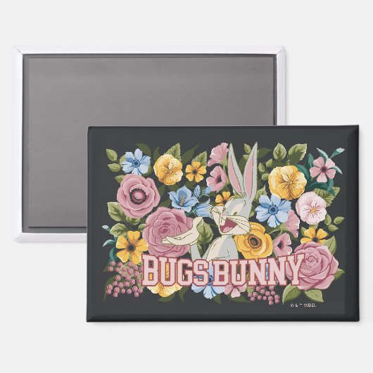 BUGS BUNNY™ Floral Embroidery Graphic マグネット (正面/裏面)