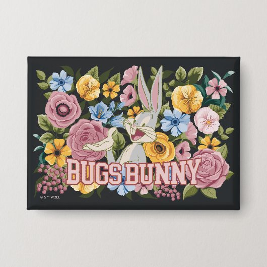BUGS BUNNY™ Floral Embroidery Graphic 缶バッジ (正面)