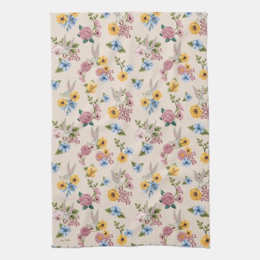 BUGS BUNNY™ Floral Embroidery Pattern キッチンタオル (縦)